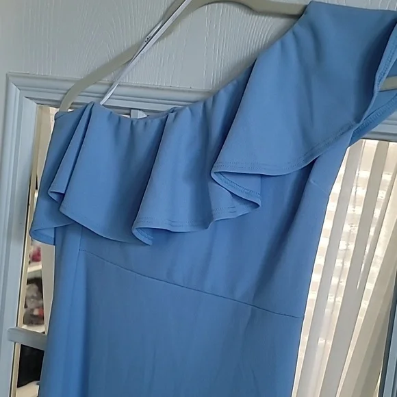 LuLu's Women's Prom Dress Elegant Powder Blue One-Shoulder Dress Pastel Sz M NWT - Picture 4 of 7